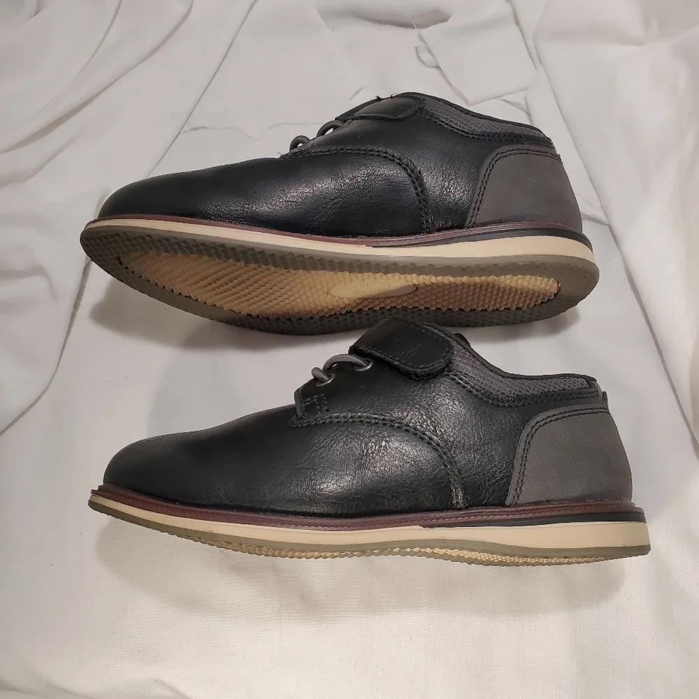 Jumping Beans Toddler Boys Black Porto Oxford 10 M Faux Leather Like New